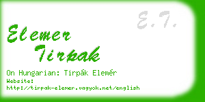 elemer tirpak business card