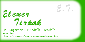 elemer tirpak business card